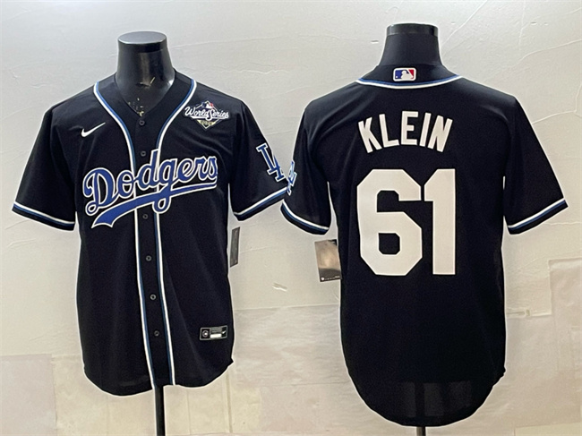 Men's Los Angeles Dodgers #61 Will Klein Black Fashion 2025 World Series Cool Base Stitched Baseball Jersey Men's Los Angeles Dodgers #61 Will Klein Black Fashion 2025 World Series Cool Base Stitched Baseball Jersey